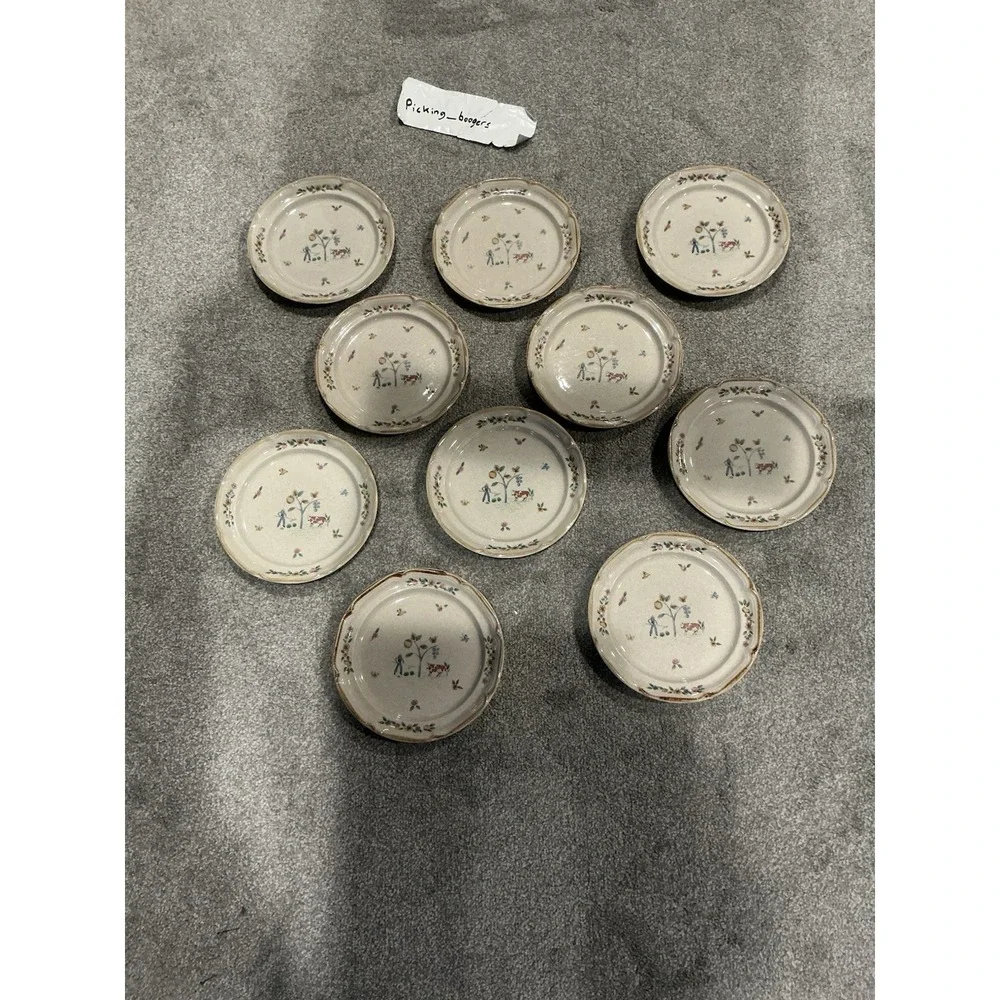 Set of 10 International Heartland Dinner Plate Farmhouse Country Stoneware Sakur